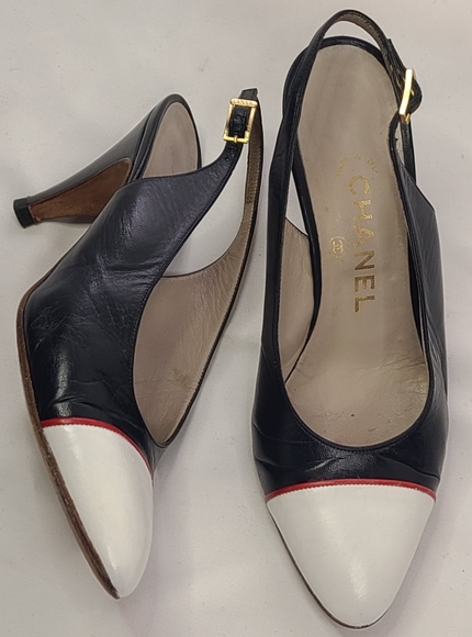 Authentic Chanel Vintage Spectators Size 6.5 - Picture 1 of 10